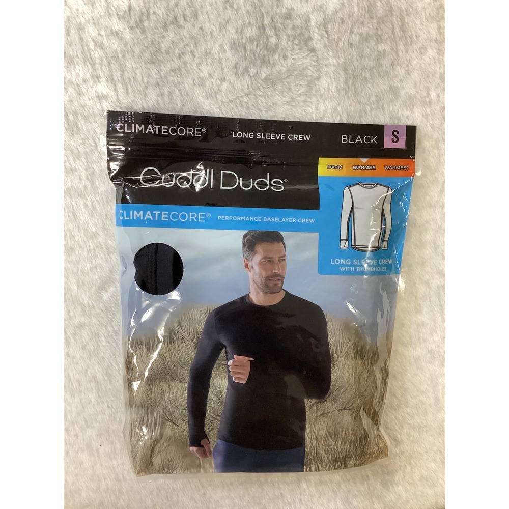 Cuddl Duds‎ Mens ClimateCore Long Sleeve Crew Baselayer Black Small CD8428652